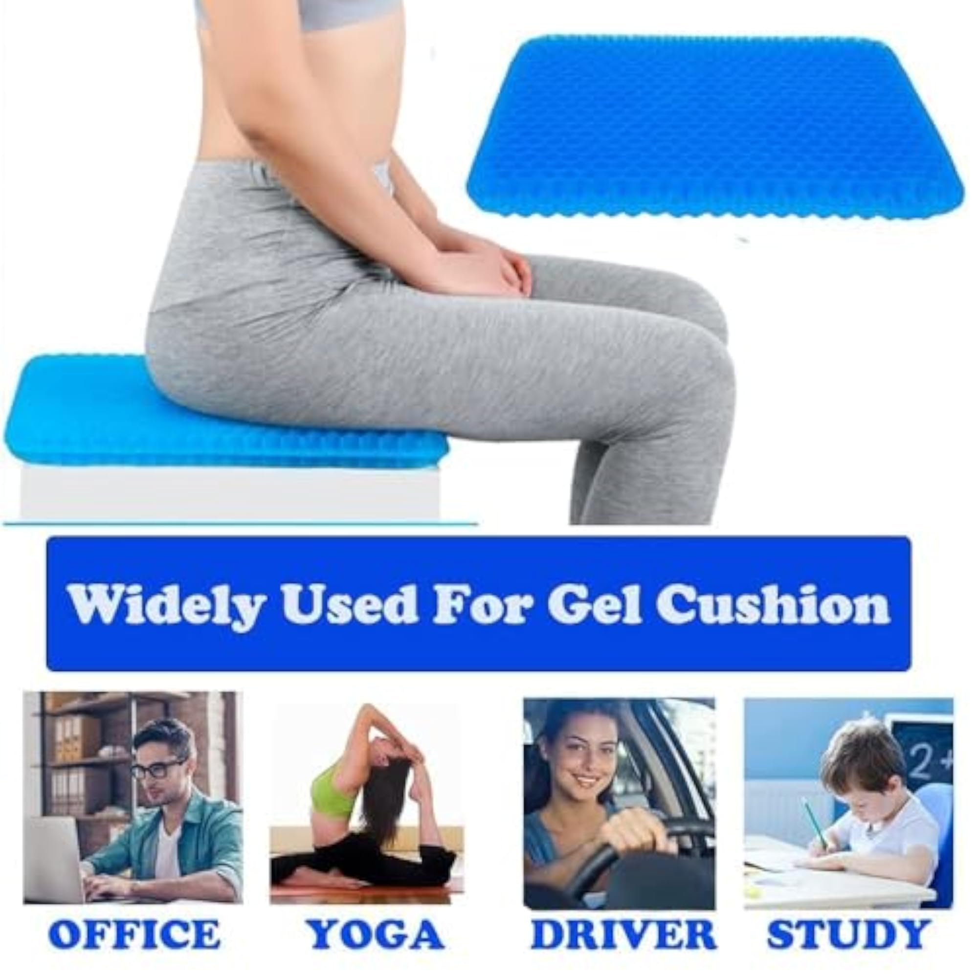 Double Thick Gel Seat Cushion for Tailbone Support